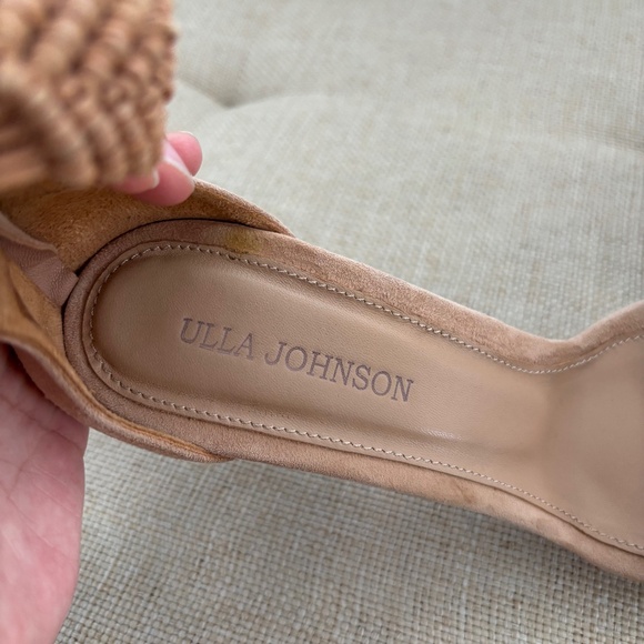 Ulla Johnson Manu Tan Suede Braided Detail Heel - Picture 2 of 8